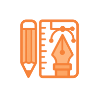 A wordless logo with some design items in orange exactly R255 B154 G82-1